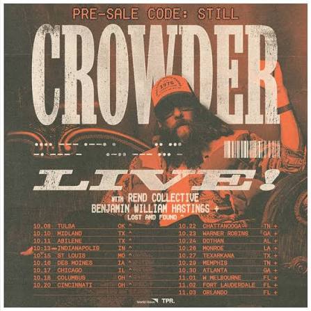 Crowder 2026–2027 live concert poster